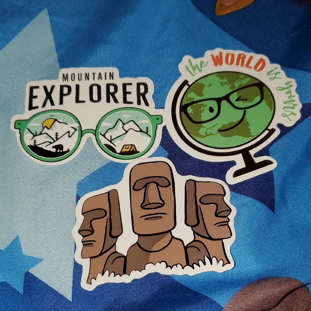 🌈FREE W/BUNDLE🌈 Set Of 3 Adventure Explorer Travel Themed Stickers
